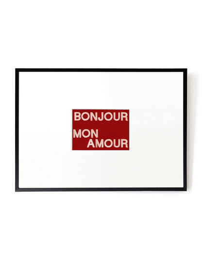 Bonjour mon Amour card artwork framed-FRAME BLACK-Hôtel Magique
