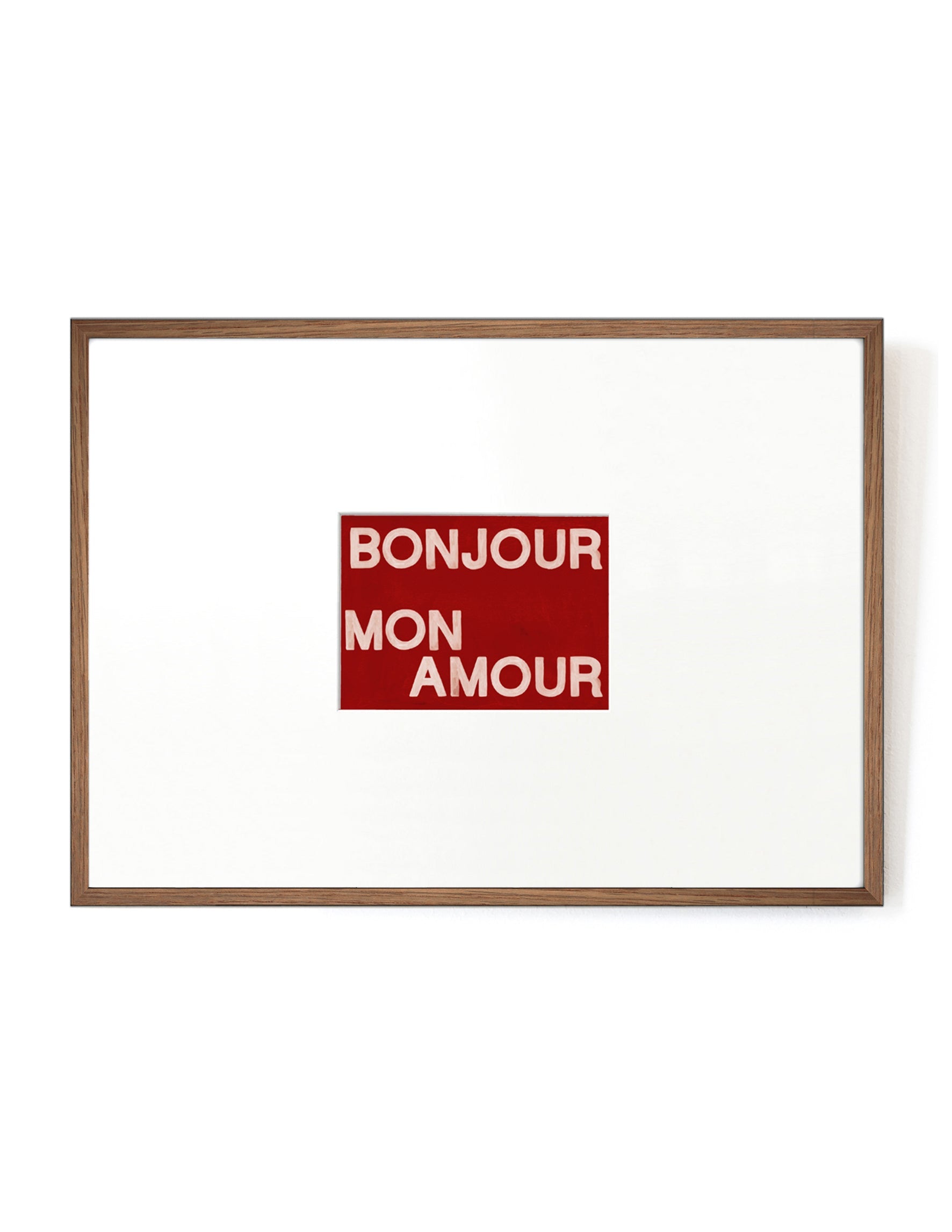 Bonjour mon Amour card artwork framed-FRAME MAHOGANY-Hôtel Magique
