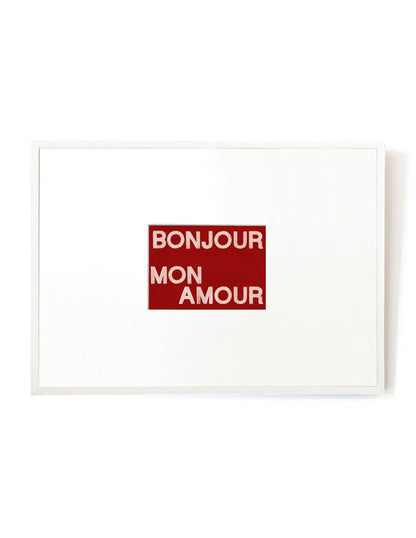 Bonjour mon Amour card artwork framed-FRAME WHITE-Hôtel Magique