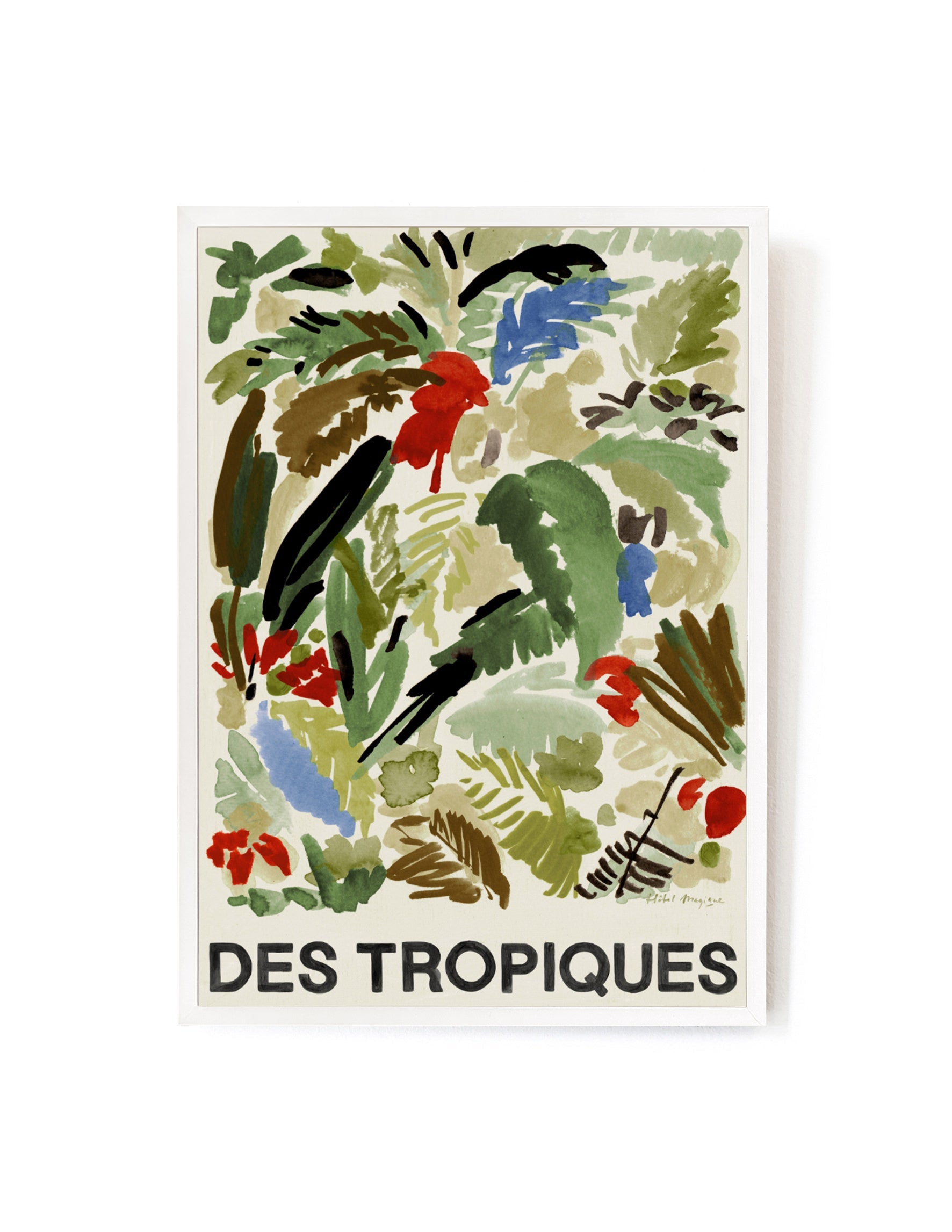 Des Tropiques Green art print-Art Print-A3-White-Hôtel Magique