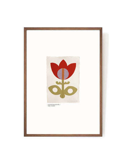 Fleur Magique No.1 by Louisa Dunn-Art Print-A3-Mahogany-Hôtel Magique