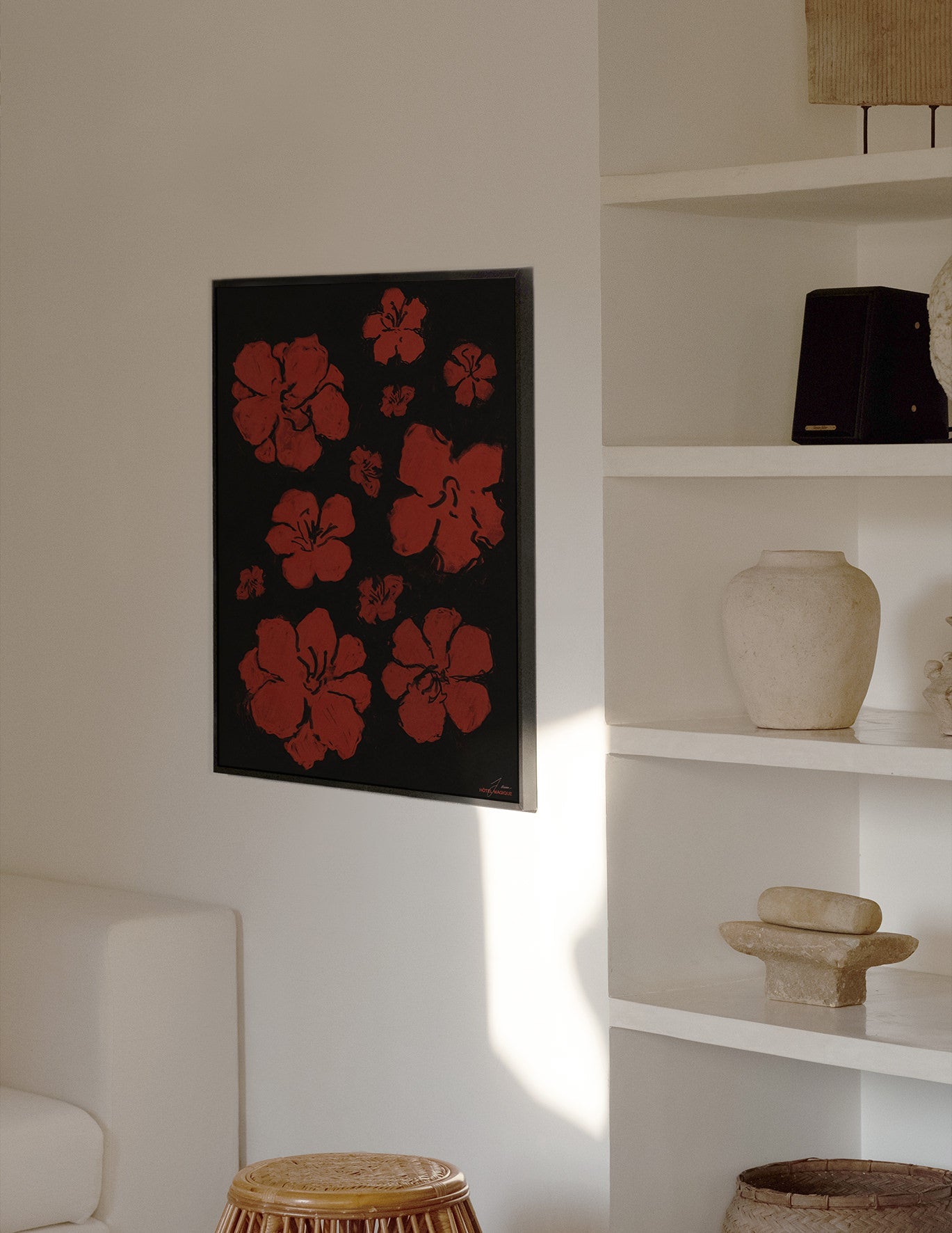 Fleurs de Cactus la Nuit by Irina Jida-Art Print-A3-Unframed-Hôtel Magique