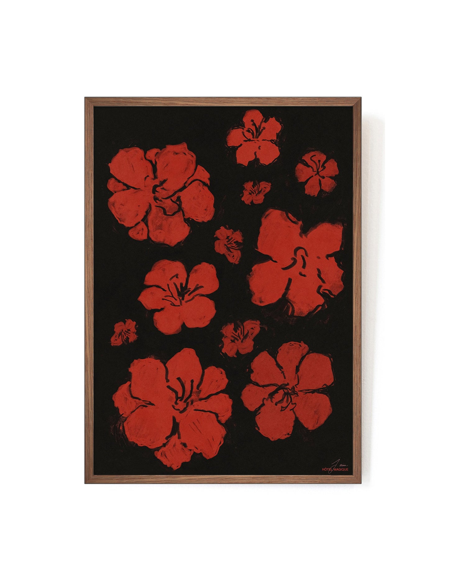 Fleurs de Cactus la Nuit by Irina Jida-Art Print-A3-Mahogany-Hôtel Magique