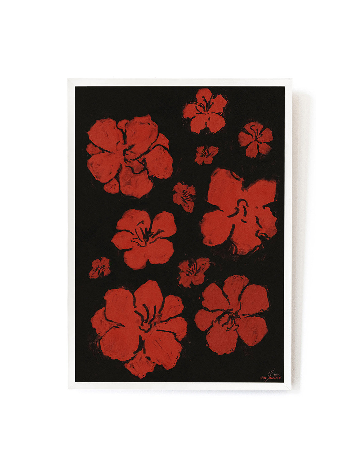 Fleurs de Cactus la Nuit by Irina Jida-Art Print-A3-White-Hôtel Magique