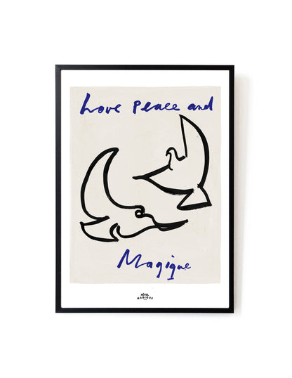 Love Peace and Magique art print-Art Print-A3-Unframed-Hôtel Magique