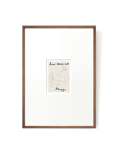 Love Peace and Magique card artwork framed-FRAME MAHOGANY-Hôtel Magique