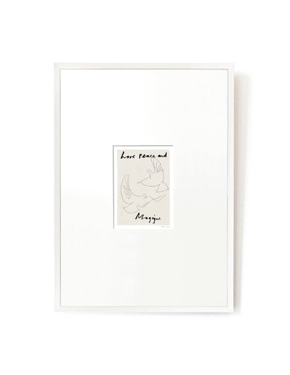Love Peace and Magique card artwork framed-FRAME WHITE-Hôtel Magique