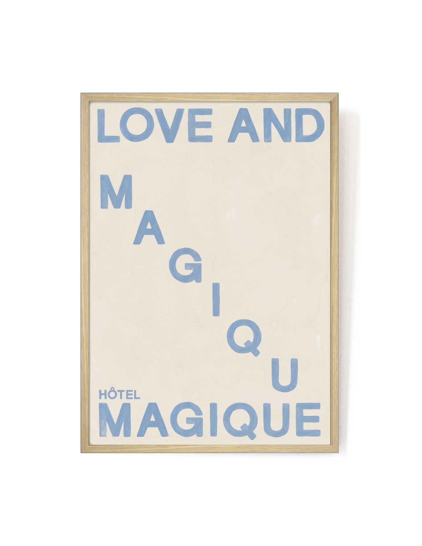 Love and Magique Blue art print-Art Print-A3-Oak-Hôtel Magique