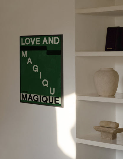 Love and Magique Green Art Print – Archive Sale Edition-Art Print-A3-Hôtel Magique