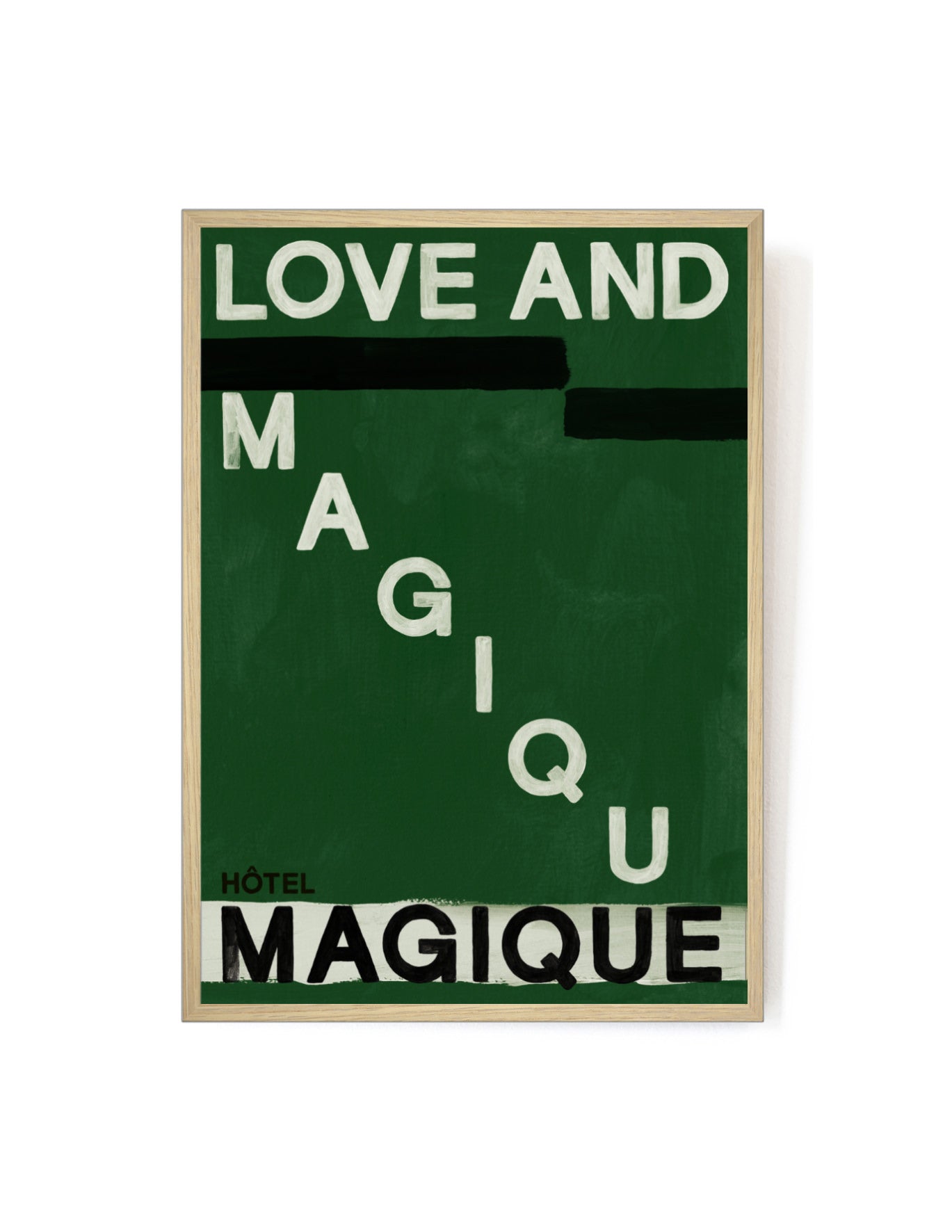 Love and Magique Green art print-Art Print-A3-Oak-Hôtel Magique