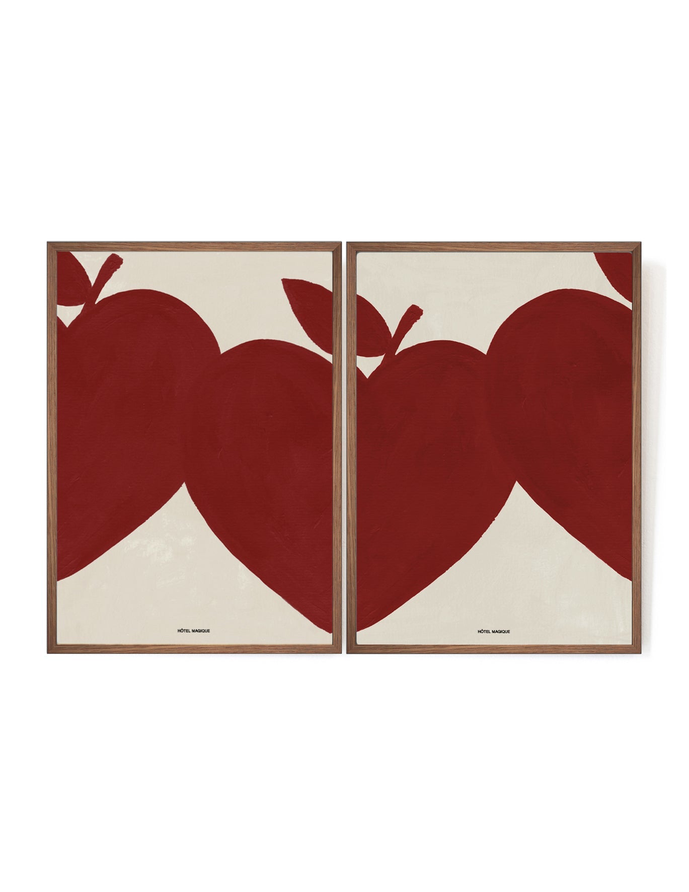 Magique in a Red row of two-Art Print-A3-Mahogany-Hôtel Magique