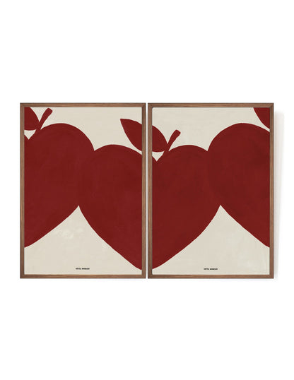 Magique in a Red row of two-Art Print-A3-Mahogany-Hôtel Magique