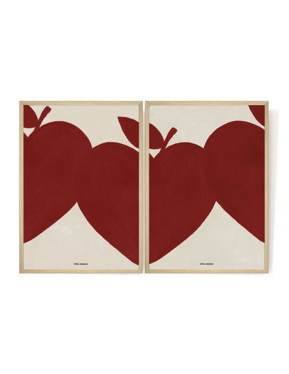 Magique in a Red row of two-Art Print-A3-Oak-Hôtel Magique