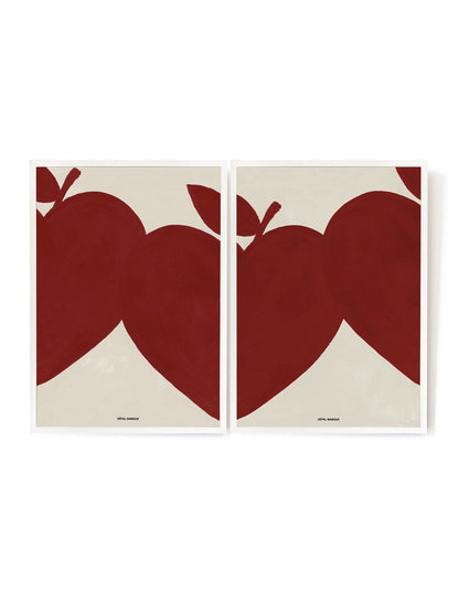 Magique in a Red row of two-Art Print-A3-White-Hôtel Magique