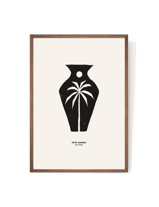 Palm under the Sun by Ugla Studio-Art Print-A3-Mahogany-Hôtel Magique