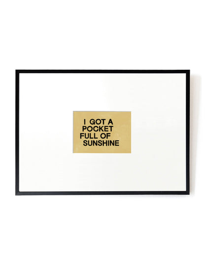 Pocket full of Sunshine card artwork framed-Black-Hôtel Magique