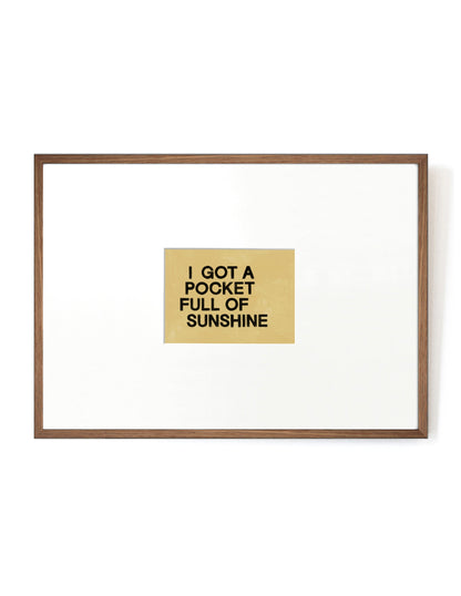 Pocket full of Sunshine card artwork framed-Mahogany-Hôtel Magique