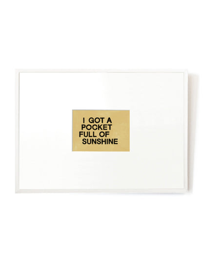 Pocket full of Sunshine card artwork framed-White-Hôtel Magique