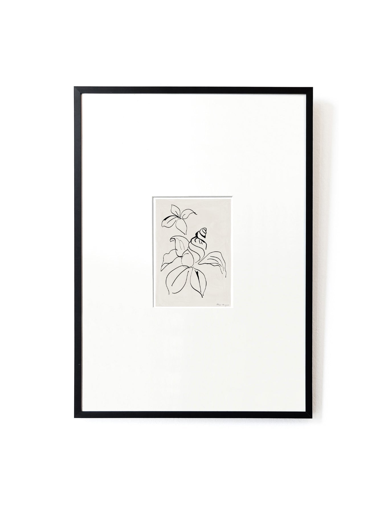 Shell Flower card artwork framed-FRAME BLACK-Hôtel Magique