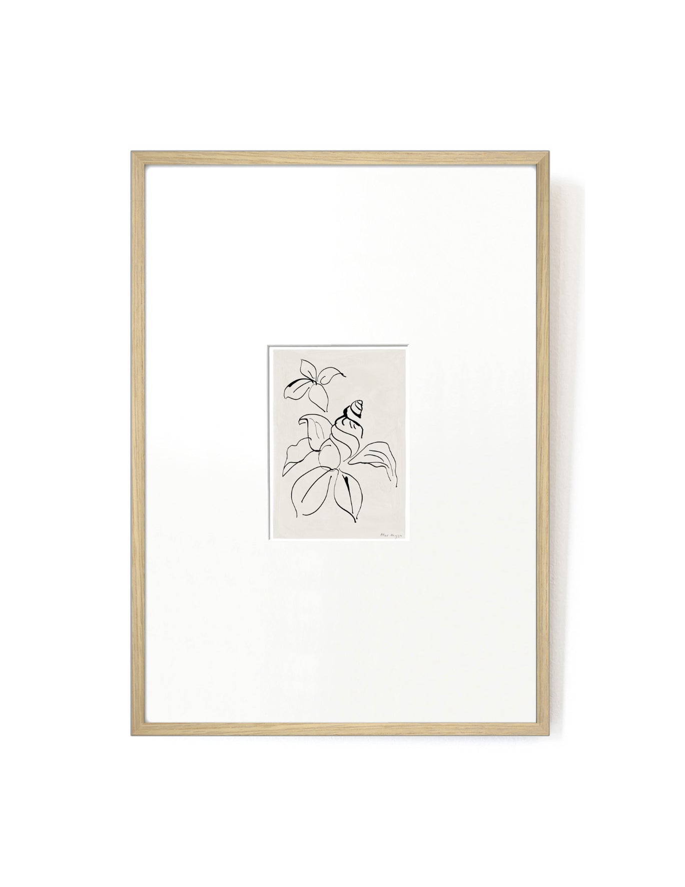 Shell Flower card artwork framed-FRAME OAK-Hôtel Magique
