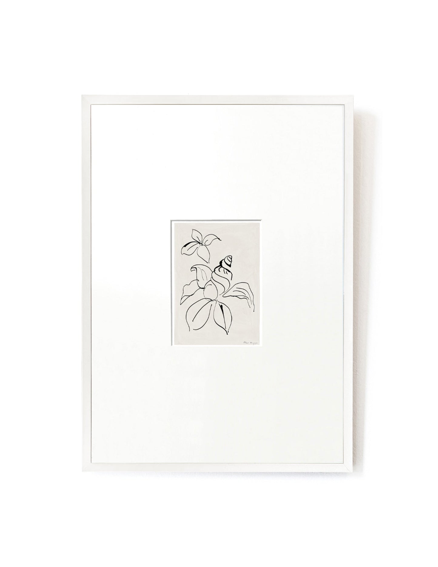 Shell Flower card artwork framed-FRAME WHITE-Hôtel Magique