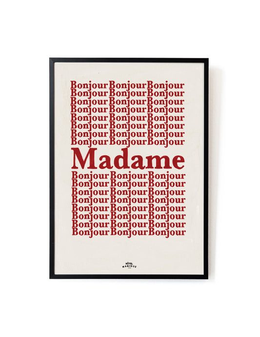 Bonjour Madame - Final Prints-Art Print-SIZE A3 - FRAME BLACK-Hôtel Magique