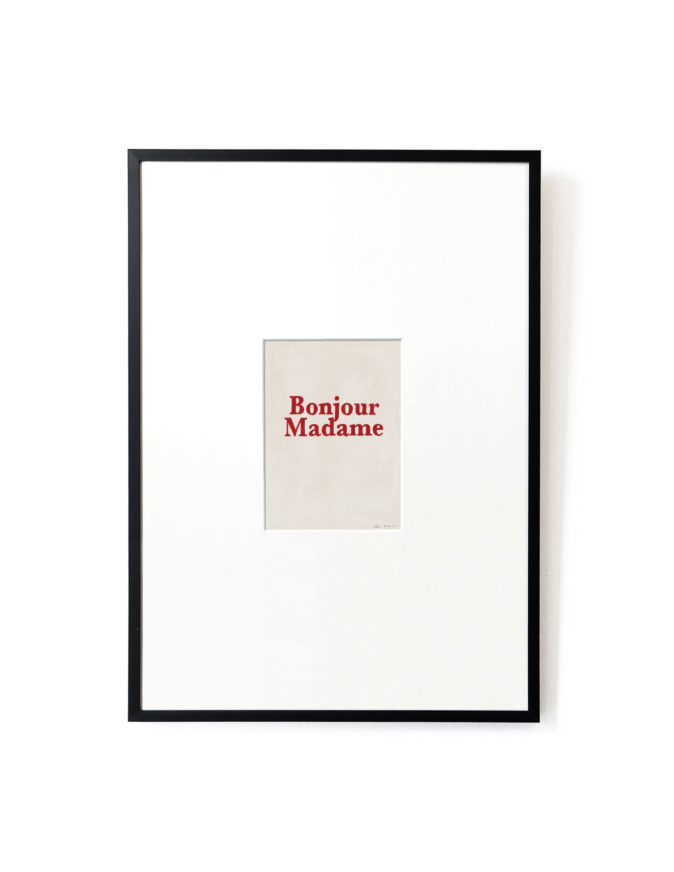 Bonjour Madame card artwork framed-FRAME BLACK-Hôtel Magique