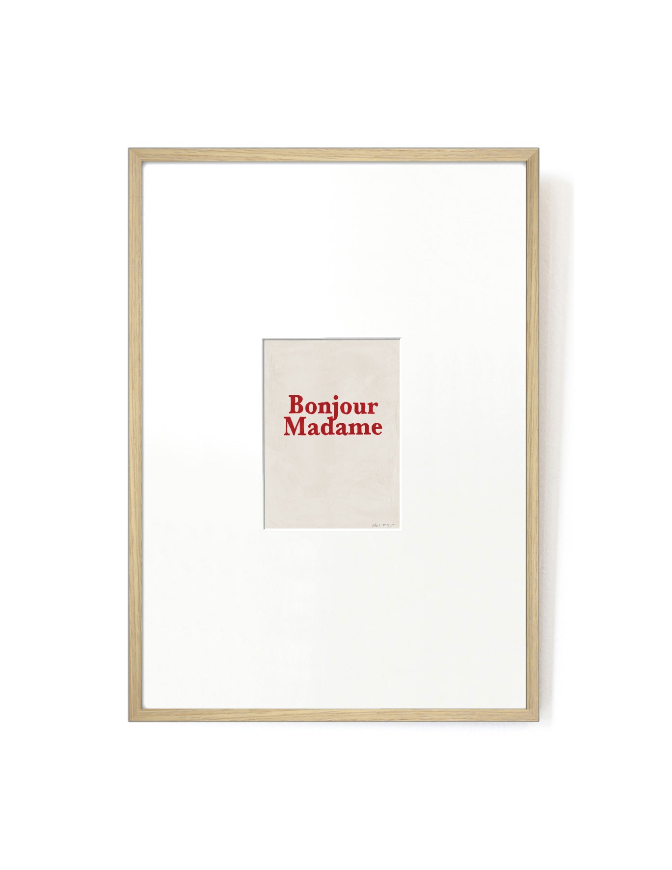 Bonjour Madame card artwork framed-FRAME OAK-Hôtel Magique