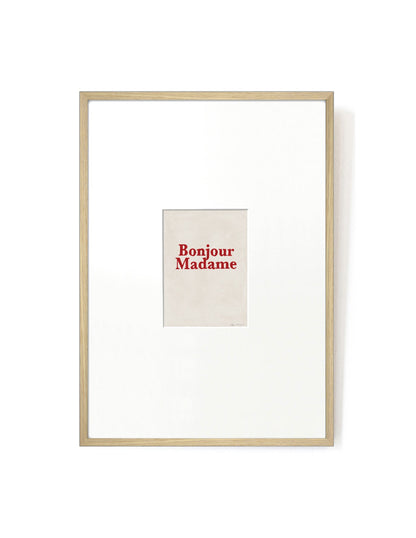 Bonjour Madame card artwork framed-FRAME OAK-Hôtel Magique