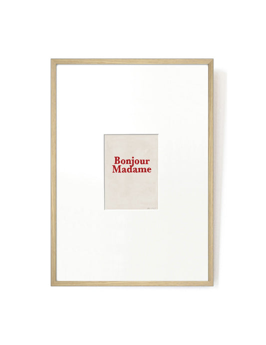 Bonjour Madame card artwork framed-FRAME OAK-Hôtel Magique