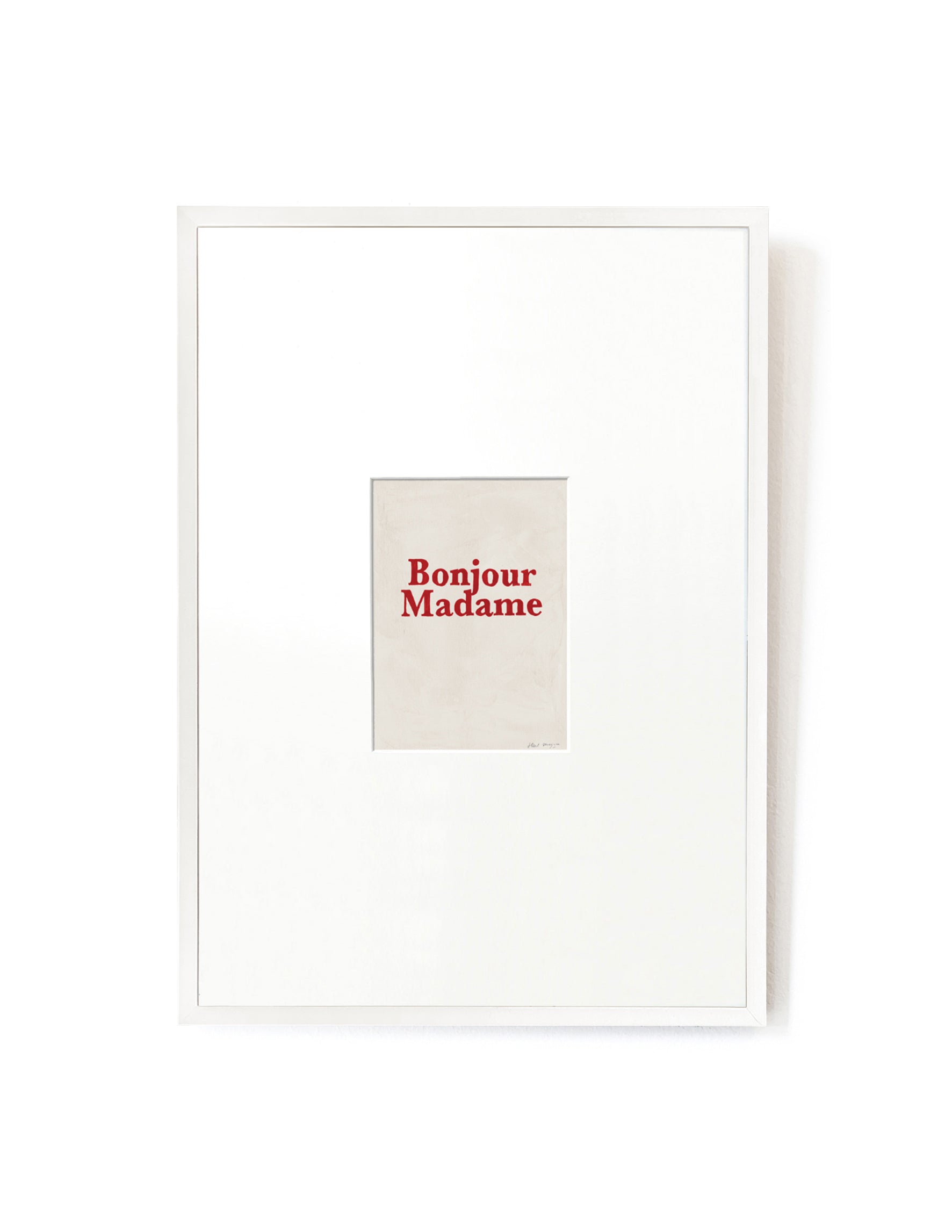 Bonjour Madame card artwork framed-FRAME WHITE-Hôtel Magique
