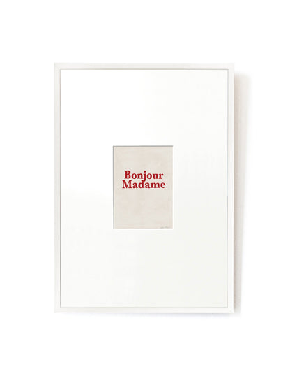 Bonjour Madame card artwork framed-FRAME WHITE-Hôtel Magique