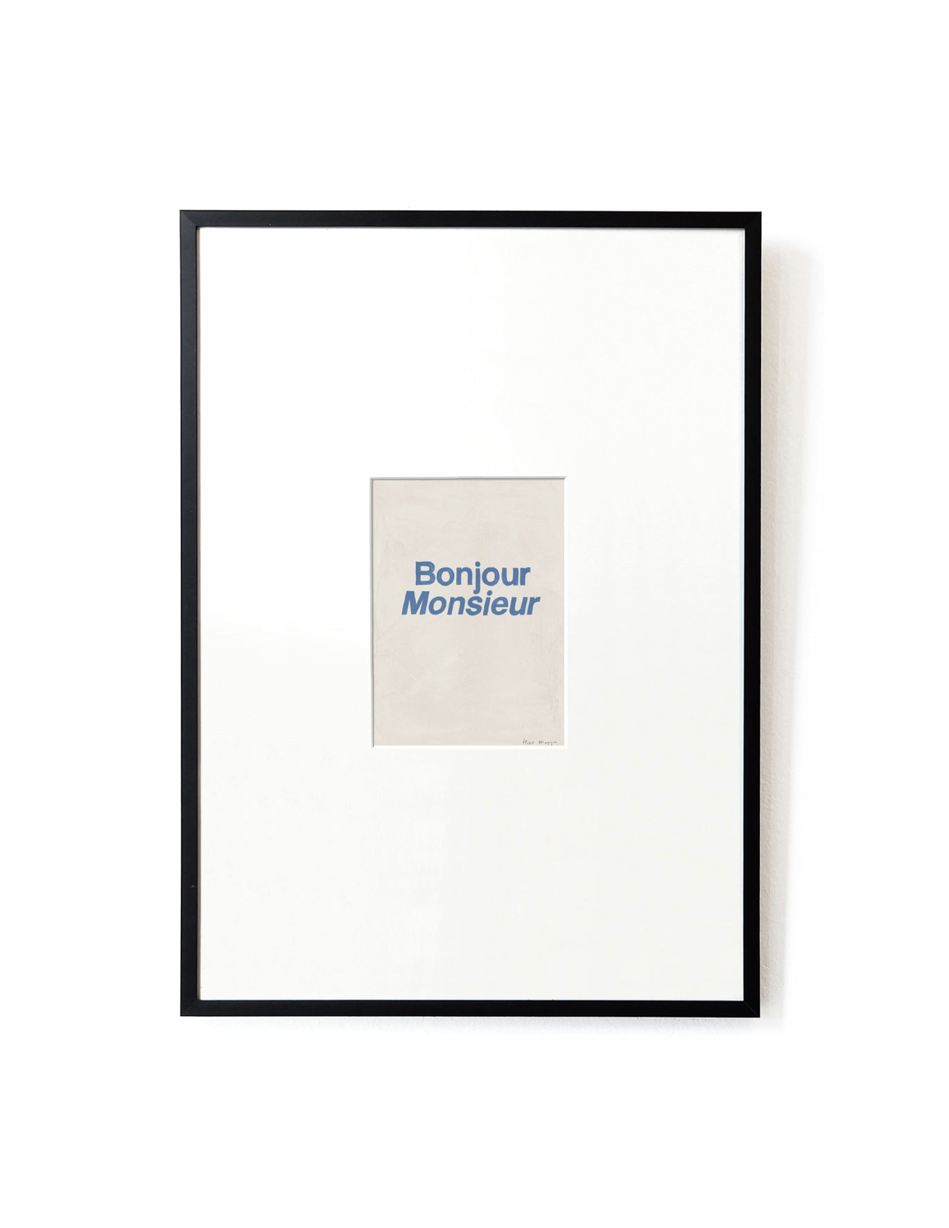 Bonjour Monsieur card artwork framed-FRAME BLACK-Hôtel Magique