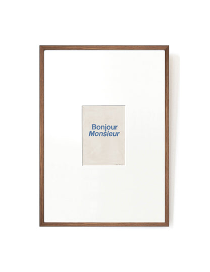 Bonjour Monsieur card artwork framed-FRAME MAHOGANY-Hôtel Magique