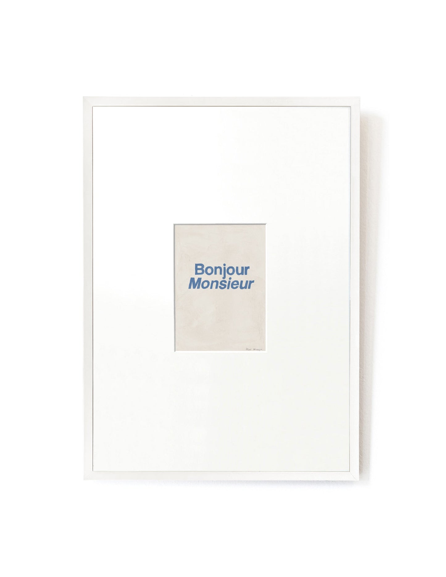 Bonjour Monsieur card artwork framed-FRAME WHITE-Hôtel Magique