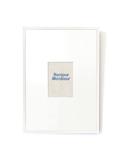 Bonjour Monsieur card artwork framed-FRAME WHITE-Hôtel Magique