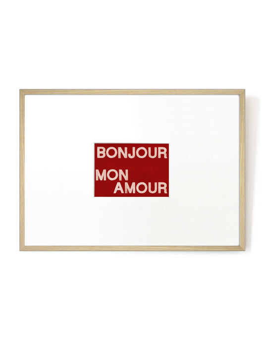 Bonjour mon Amour card artwork framed-FRAME OAK-Hôtel Magique