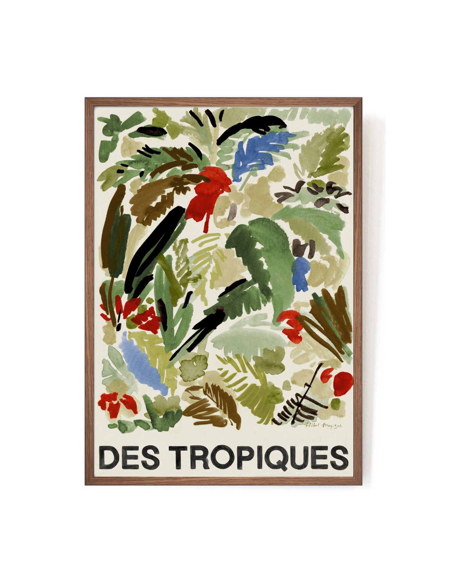 Des Tropiques Green art print-Art Print-A3-Mahogany-Hôtel Magique