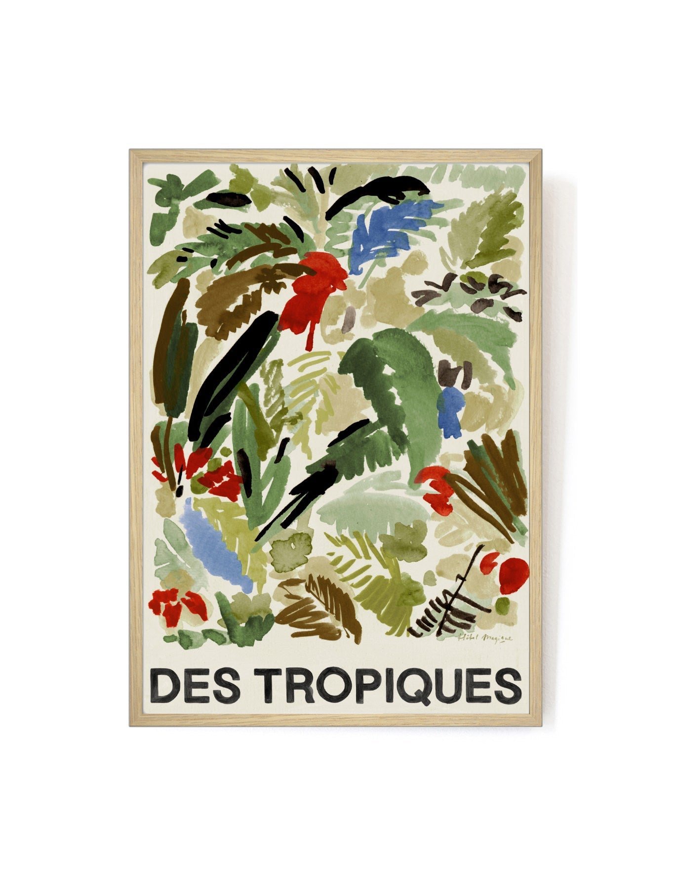 Des Tropiques Green art print-Art Print-A3-Oak-Hôtel Magique