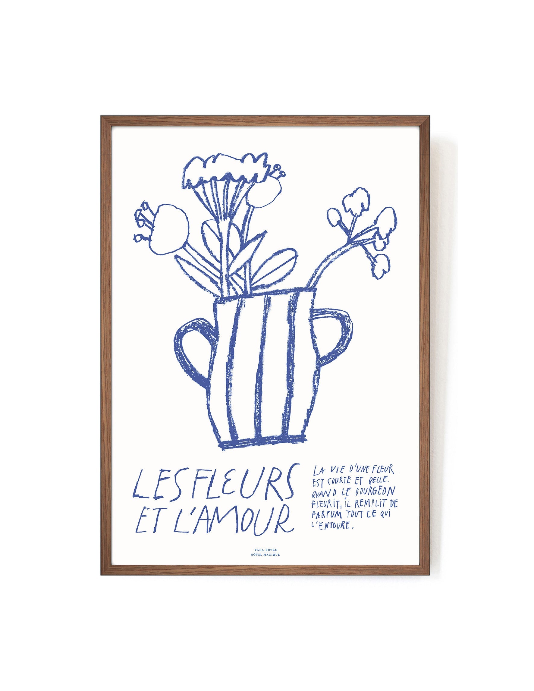 Les Fleurs et L'Amour by Yana Boyko-Art Print-A3-Mahogany-Hôtel Magique