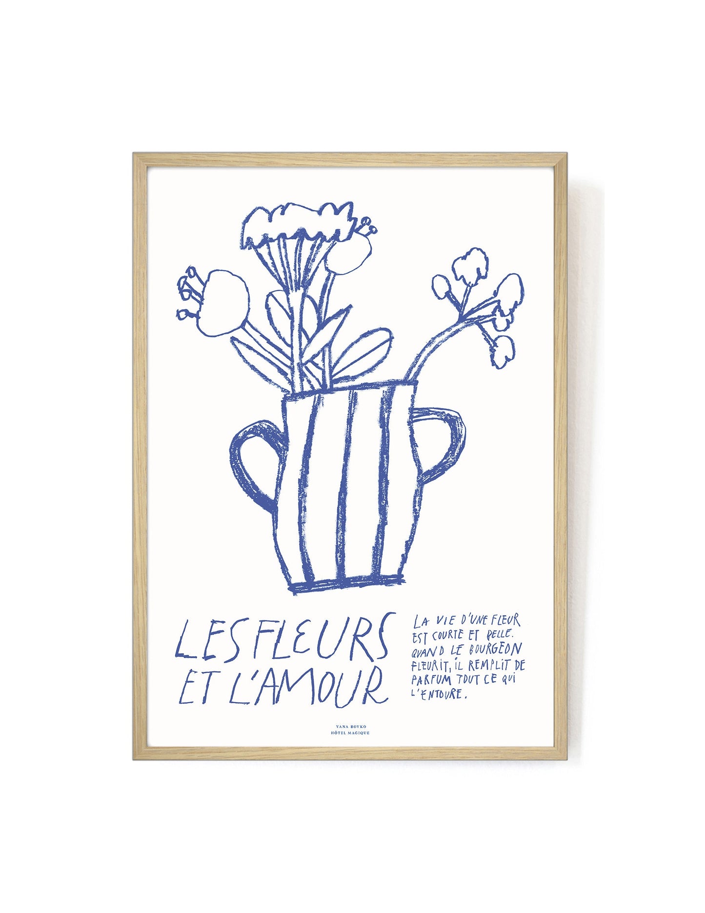 Les Fleurs et L'Amour by Yana Boyko-Art Print-A3-Oak-Hôtel Magique