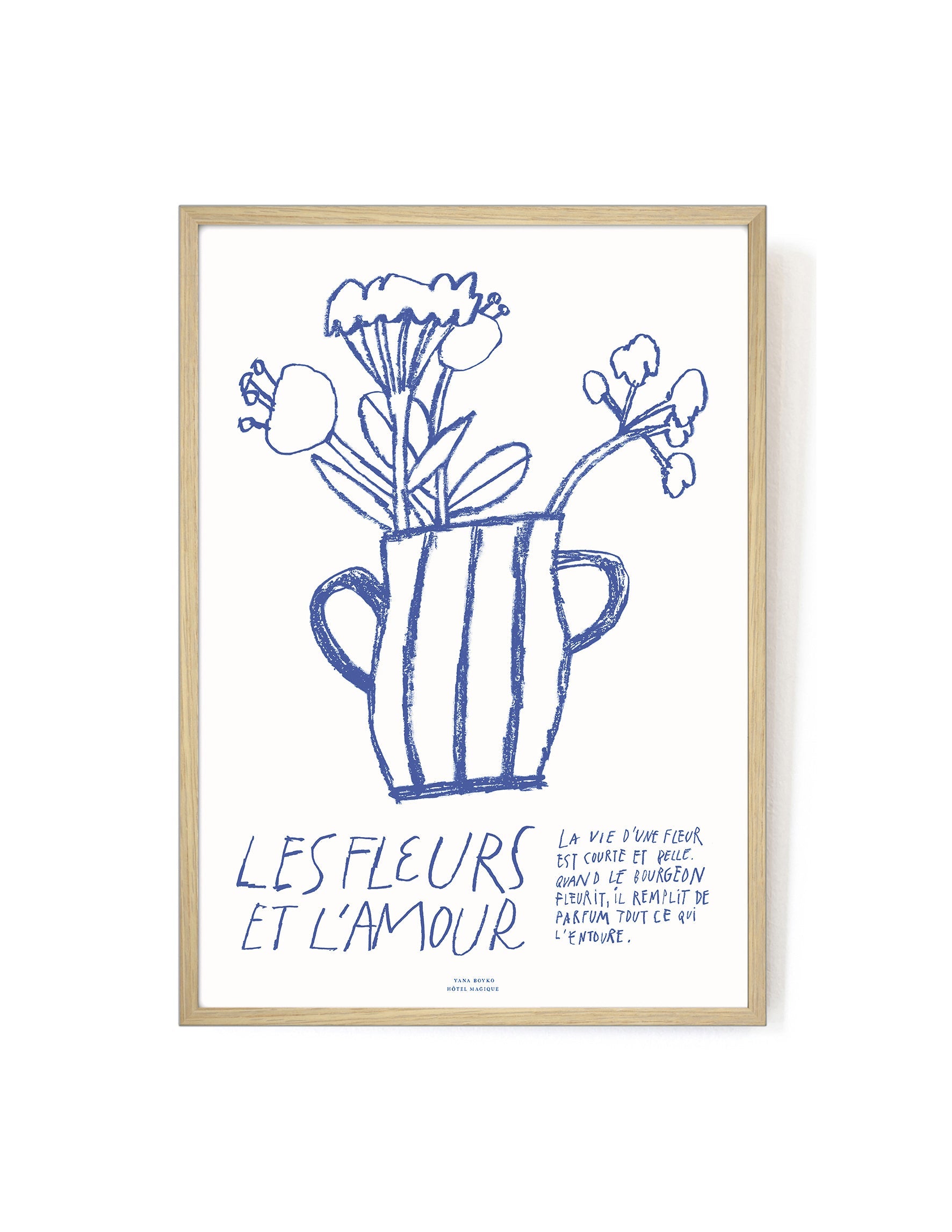 Les Fleurs et L'Amour by Yana Boyko-Art Print-A3-Oak-Hôtel Magique