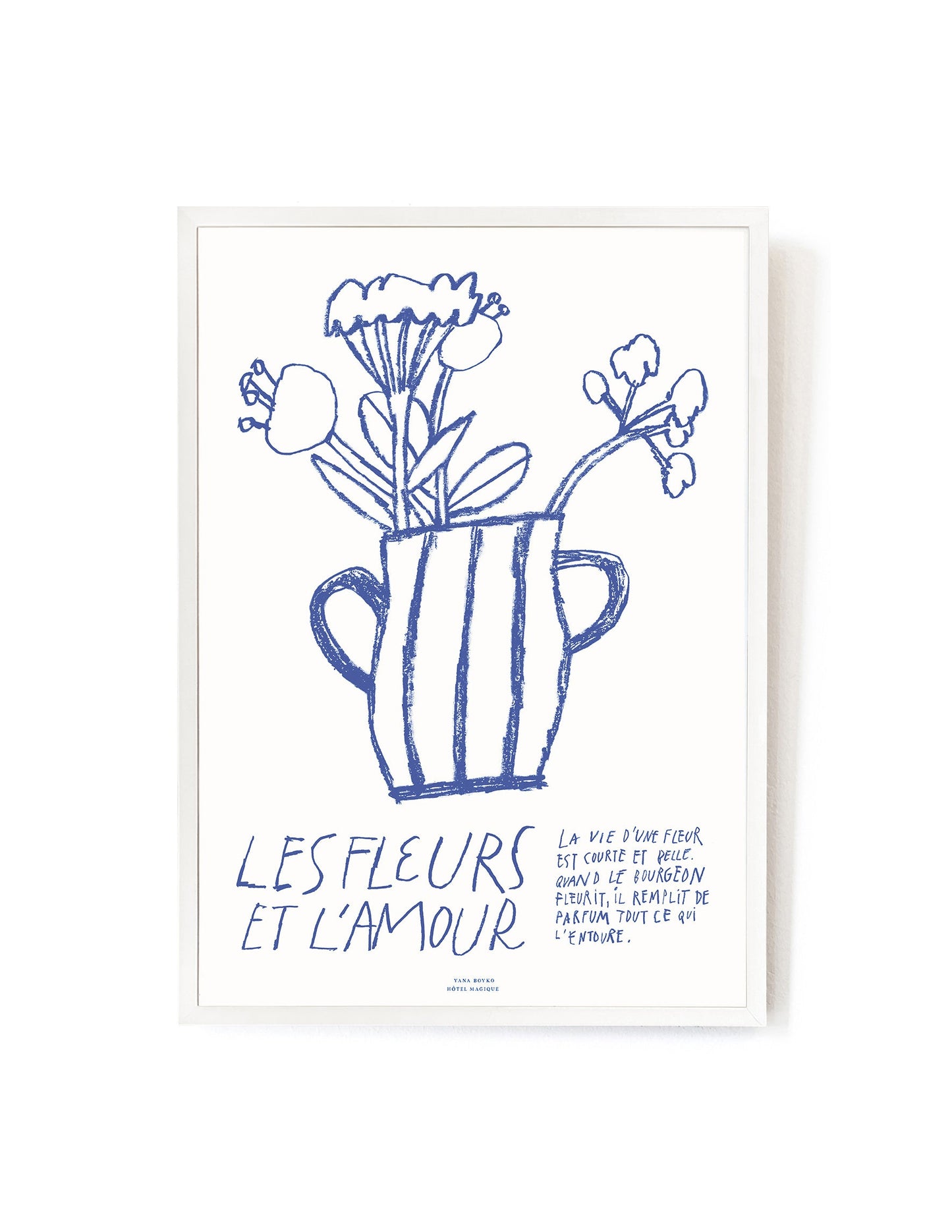 Les Fleurs et L'Amour by Yana Boyko-Art Print-A3-White-Hôtel Magique