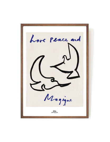 Love Peace and Magique art print-Art Print-A3-Mahogany-Hôtel Magique