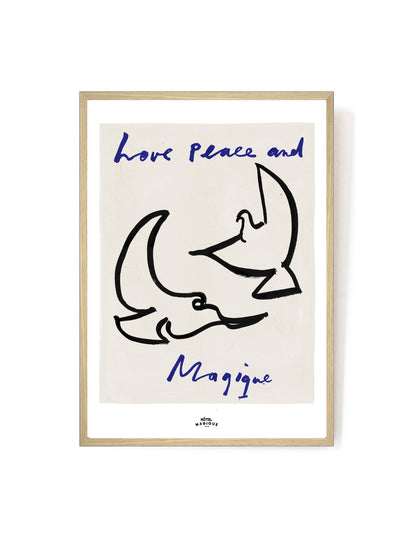 Love Peace and Magique art print-Art Print-A3-Oak-Hôtel Magique