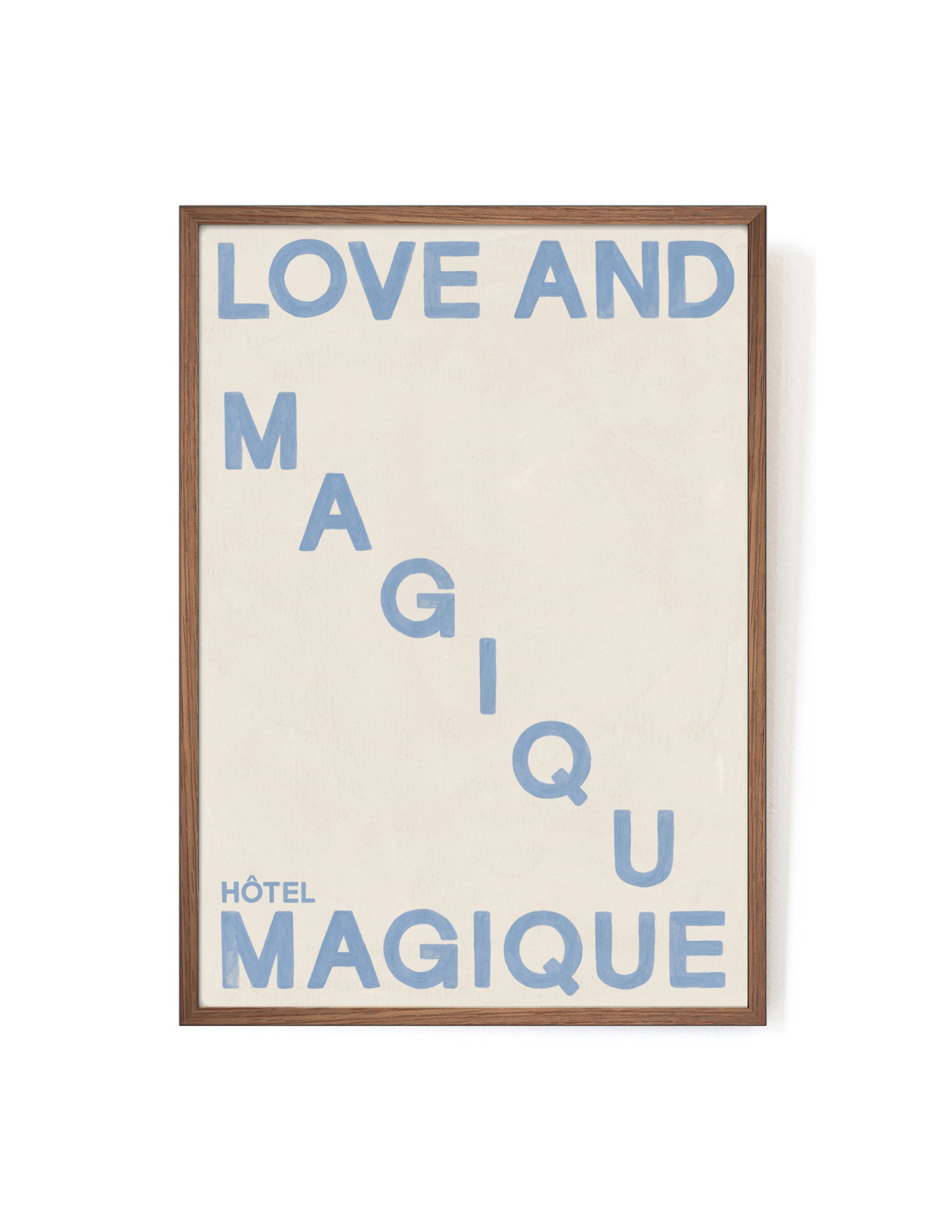Love and Magique Blue art print-Art Print-A3-Mahogany-Hôtel Magique