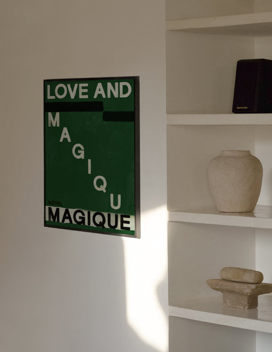 Love and Magique Green Art Print – Archive Sale Edition-Art Print-A3-Hôtel Magique