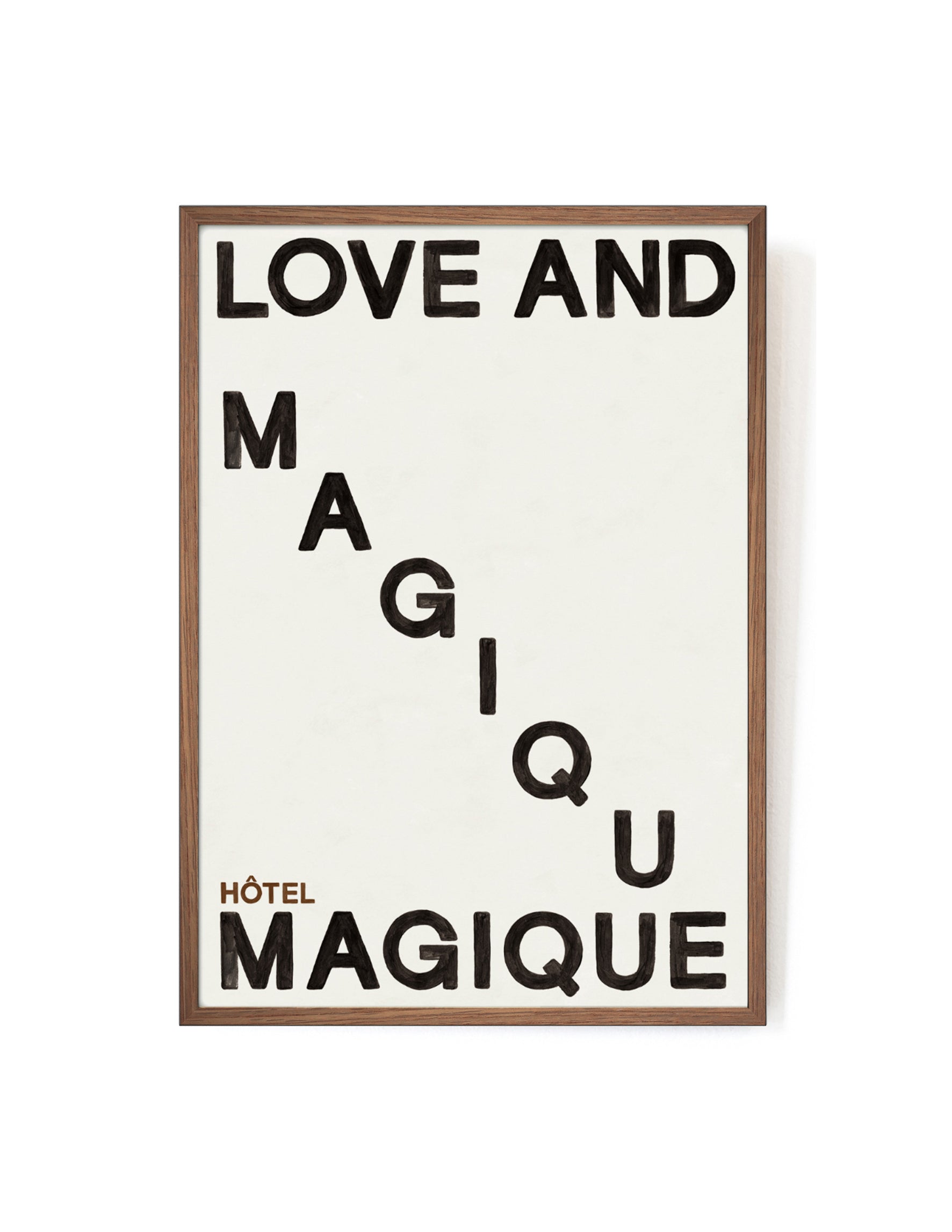 Love and Magique art print-Art Print-A3-Mahogany-Hôtel Magique