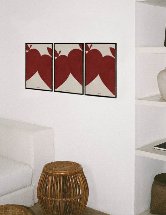 Magique in a Red row of three-Art Print-A3-Unframed-Hôtel Magique