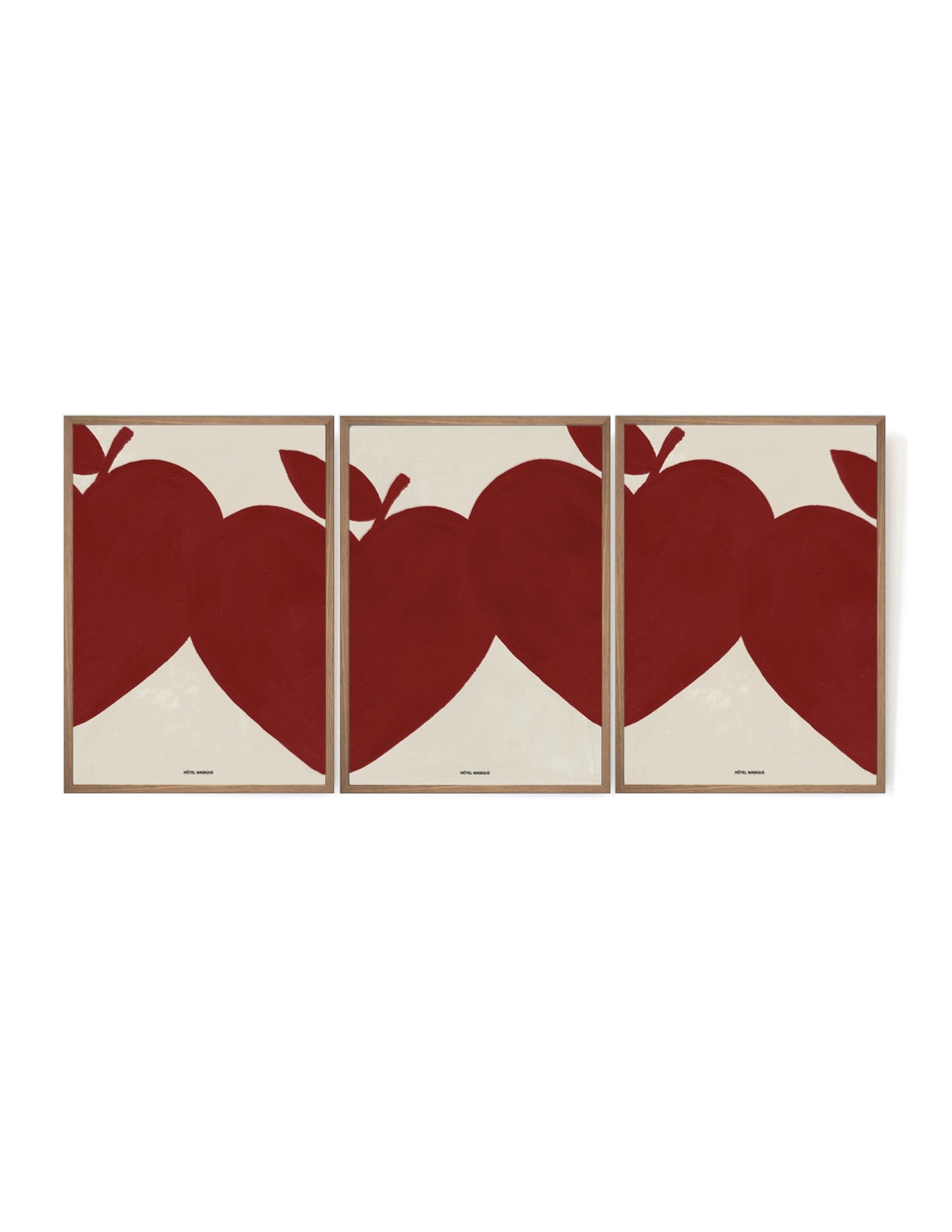 Magique in a Red row of three-Art Print-A3-Mahogany-Hôtel Magique